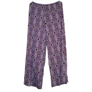 🦄New Directions Purple Geometric Wide Leg Pants Size M